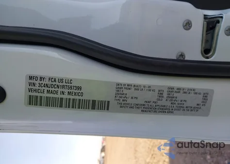 2024 Jeep Compass Limited 4X4 z USA, uszkodzony, nr VIN 3C4NJDCN1RT597399